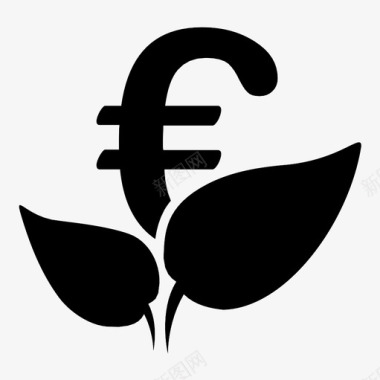 欧洲生态创业新货币图标图标