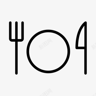 桌子设置好的餐具漂亮的餐具图标图标
