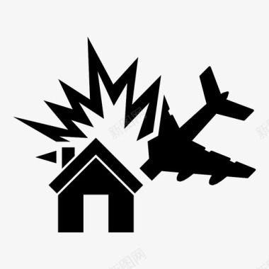 飞机相撞恐怖喷气式飞机图标图标