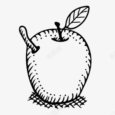 苹果蠕虫圆形图标图标