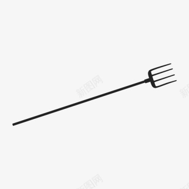 干草叉勺子熨斗图标图标