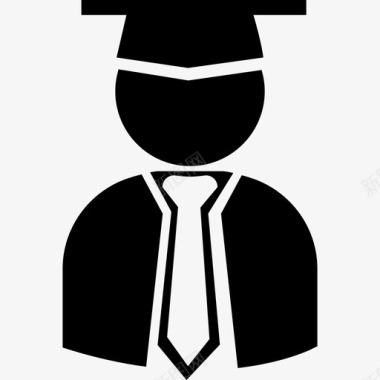 研究生戴着毕业帽披肩和领带图标图标