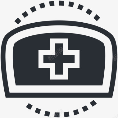 常规护士帽护士帽医疗和健康图标图标