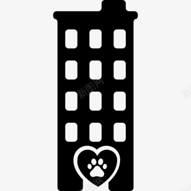 宠物酒店宠物酒店大建筑动物宠物酒店图标图标