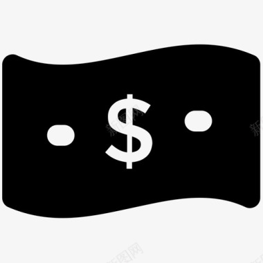 纸币金融黑体图标图标