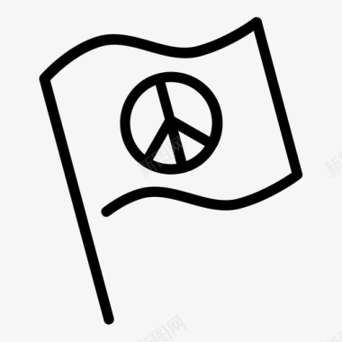 十年和平旗通常五颜六色象征性图标图标