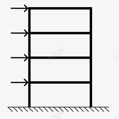 水平无支撑框架结构工程荷载图标图标