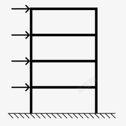 圆圈原因分析结构框架水平无支撑框架结构工程荷载图标高清图片