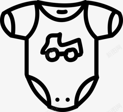 男孩紧身衣漂亮的偶像宝宝轮廓图标图标