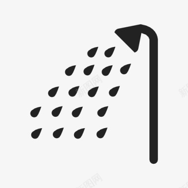 雨淋浴洗澡浴室图标图标