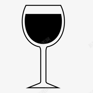 顺滑葡萄酒派对酒杯满满图标图标