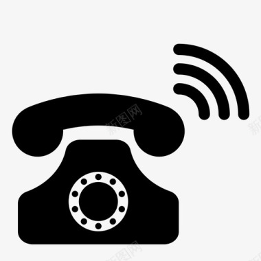 红色电话标志电话机转盘铃声图标图标