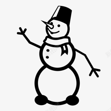 冬天的雪人雪人物品新年图标图标