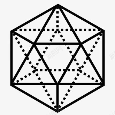 二十面体三角形多面体图标图标