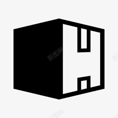 黑白箱子保险箱封闭式图标图标