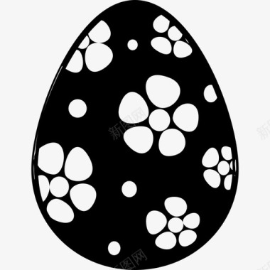 复活节彩蛋上的花食物复活节彩蛋图标图标