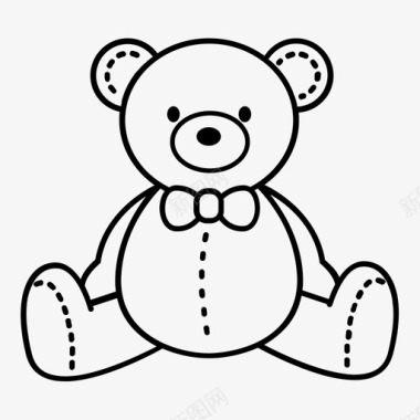 泰迪熊玩具填充图标图标
