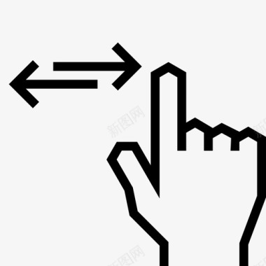像手和手势向左或向右滑动滚动点图标图标