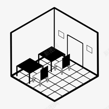 办公室房间办公室椅子桌子图标图标