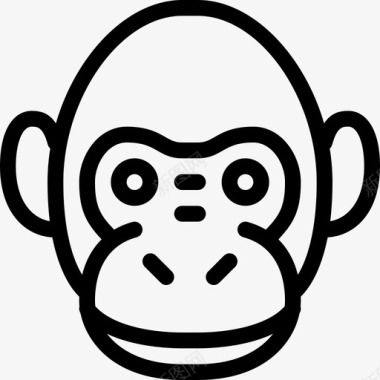 猴子野生视觉图标图标
