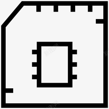 电脑芯片电子线路图标图标
