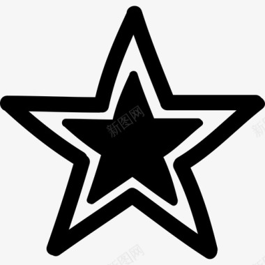 小星星星形轮廓内有黑色小星星形状图标图标