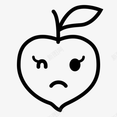 悲伤不开心桃子图标图标
