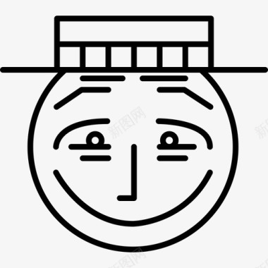 微笑男人帽子图标图标