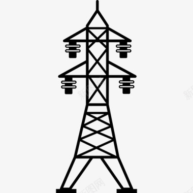 四个装电力线有四个绝缘体社交能源图标图标