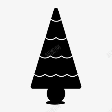 几何圣诞树庆祝装饰图标图标