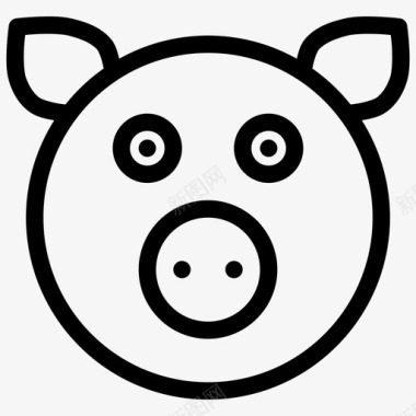 农场拖拉机图片猪动物熏肉图标图标