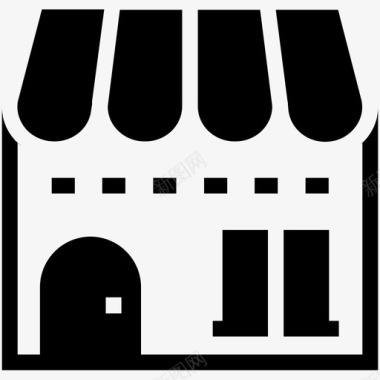 中式庭院市场建筑咖啡馆图标图标