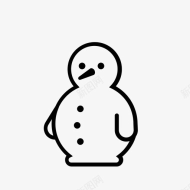 冬天的雪人雪人身材胡萝卜图标图标