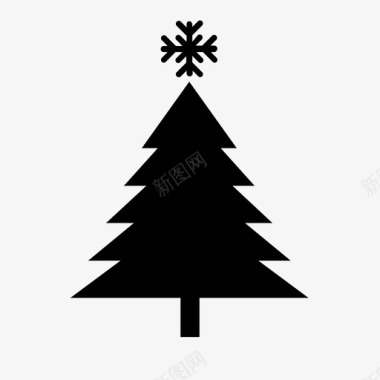 雪花装饰圣诞树雪花场合图标图标