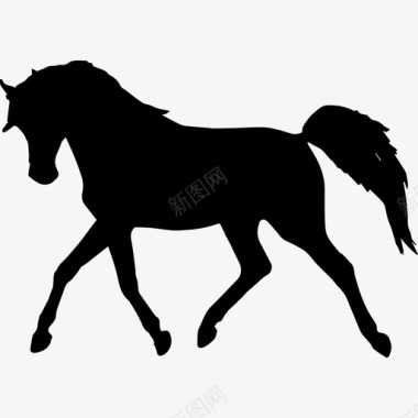 马走黑影面朝左动物马3图标图标