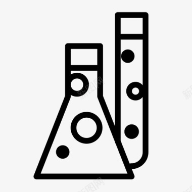 高端瓶子烧瓶和试管测试试管图标图标