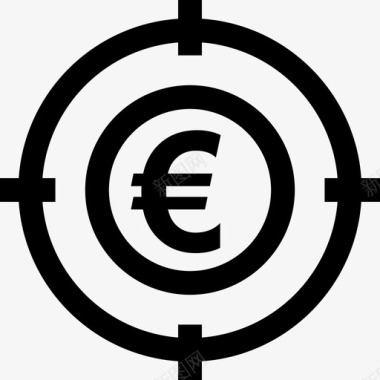 欧元图标欧元十字准线支付货币图标图标
