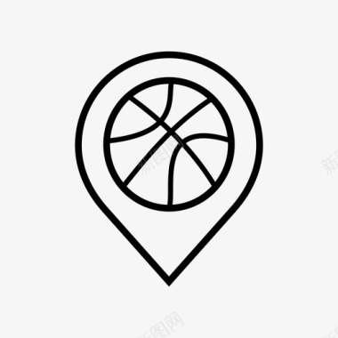 篮球icon篮球场投篮别针图标图标