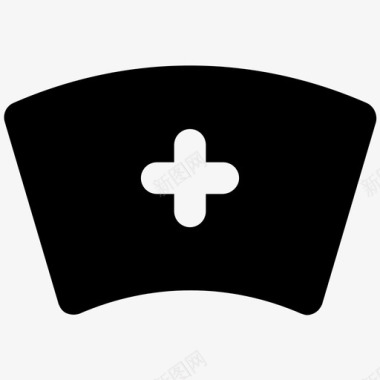 常规护士帽护士帽健康粗体图标图标