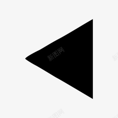 左三角形黑色圆锥体图标图标