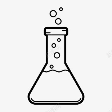 科学小实验锥形烧瓶科学反应图标图标