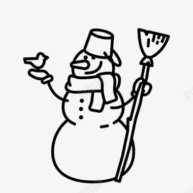 彩绘圣诞雪人雪人建筑圣诞节图标图标