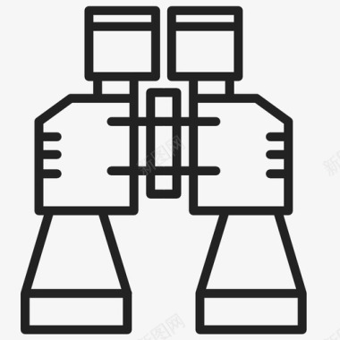 研究数据男子望远镜研究市场营销图标图标