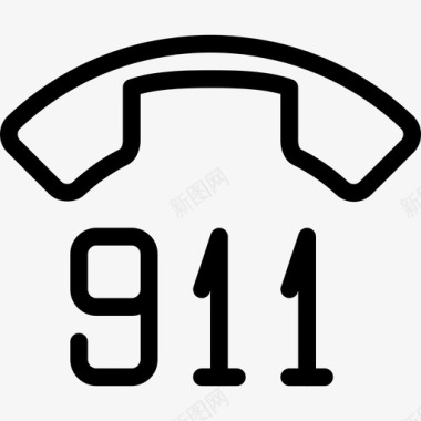 911电话线图标图标