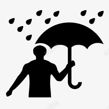 雨滴素材雨坠落人图标图标