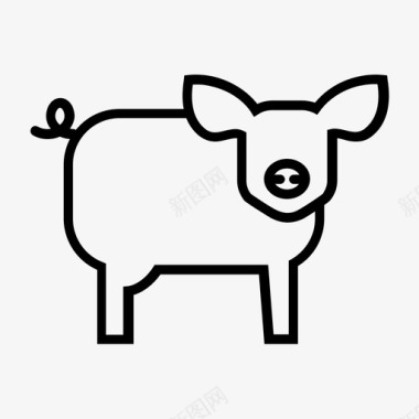 猪动物耳朵图标图标