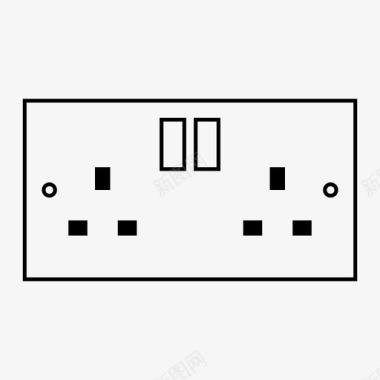 USB插头开关插座墙壁英国插座图标图标