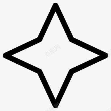 星星平面元素闪亮图标图标