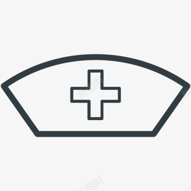 护士护士帽医疗和健康线图标图标