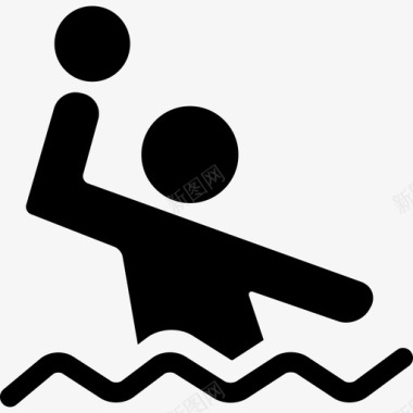 水球运动员与球在水中体育多运动图标图标